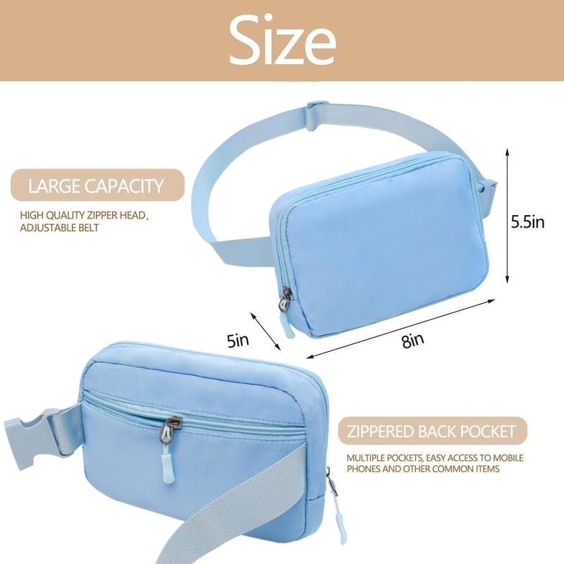 WITROMAN Belt bag Fanny pack crossbody bags for women Everywhere belt bag (Light blue) - Image 2